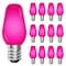 Luxrite C7 LED Pink Light Bulbs for String Lights 0.5W Enclosed Fixture Rated E12 Candelabra Base, 12PK LR21754-12PK - alternate 1